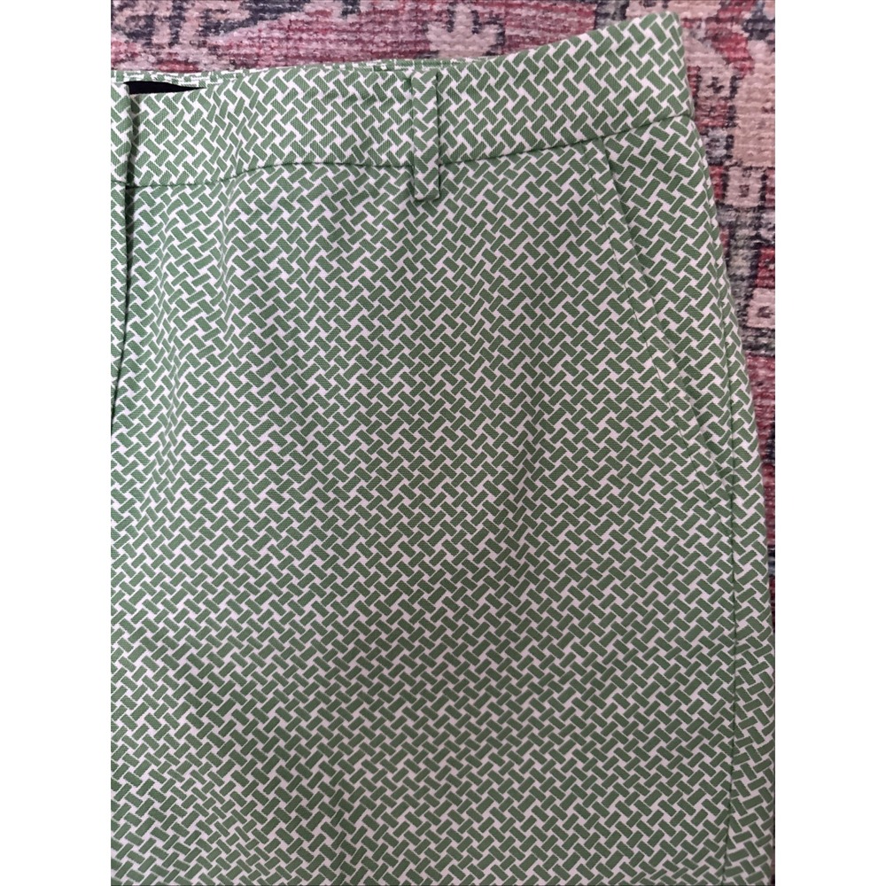 Talbots Heritage‎ Cropped Pants Women's Size 12 Green White Pattern Lattice - Picture 3 of 9